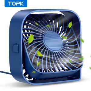 TOPK 미니 휴대용 선풍기, USB 데스크 선풍기 테이블, 조용한 3 단 바람 개인 선풍기, 360 ° 회전 헤드 스탠딩 팬, 방 캠핑 가정