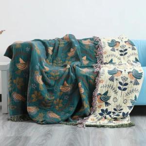 일본 스로우 담요 면직 양면 소파 덮개 노르딕 쿠션 레저 침대 이불보 사계절 얇은 킬트