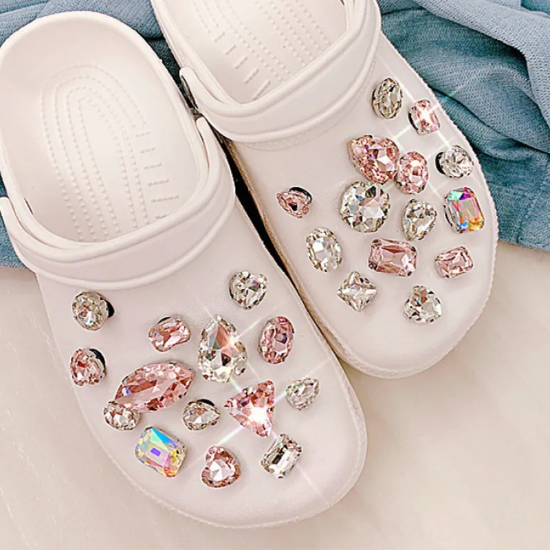 크록스 DIY 컬러 다이아몬드 크리스탈 신발 버클 장식, 크록스 신발 참 액세서리, 어린이 파티 선물
