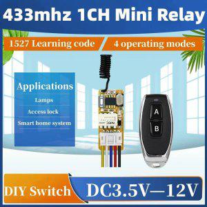 범용 리모컨 스위치 DC 12V 1CH 릴레이 리시버 모듈 RF 송신기 433 mhz 무선 DIY 키트 Mhz
