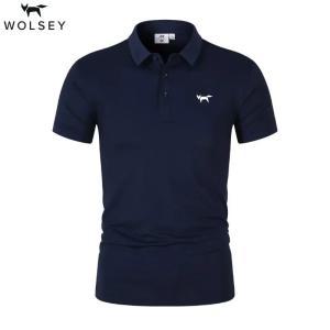 남성반팔티 Wolsey 골프 남성용 폴로 셔츠 캐주얼 반팔 하이엔드 니트 티셔츠 칼라 천공