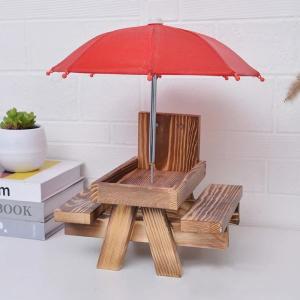 나무 다람쥐 피더 새 창의적인 애완 동물 식탁 벤치 걸이 수유 테이블 미니 우산 장식