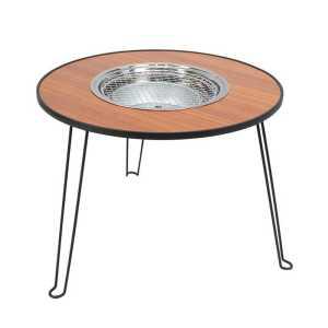 접이식 화로대 테이블 숯불 바비큐 그릴 원형 미니 캠핑 고기 테이블