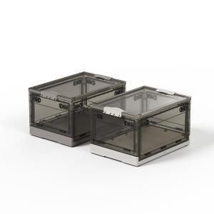 [무아스] 5면 오픈형 투명 폴딩 리빙박스 2sizes 다용도 수납정리함 캠핑박스