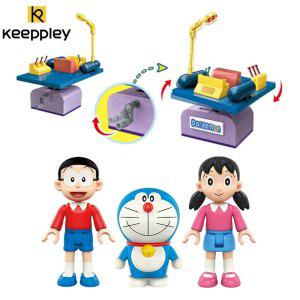 Keeppley애니메이션 피규어 만화 도라에몽 TV 노비타 룸 타임 머신 빌딩 블록 세트 영화 인형 키트 장난감