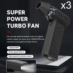 샤오미 X3 강력한 팬 터보 선풍기 제트 휴대용 차 LED 조명 포함, 130000 RPM 풍속 52 m/s