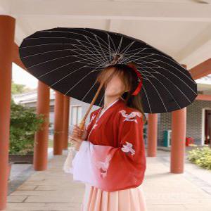 빈티지 일본 장우산 전통 대나무 우산 양산 나무