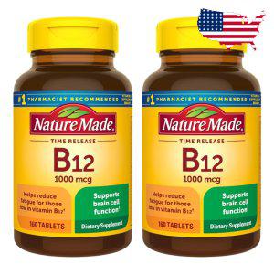 네이쳐메이드 비타민 B12 1000mg 160정 시아노코발라민 제이인산 칼슘 2병