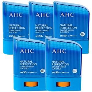 AHC 내추럴 퍼펙션 더블쉴드 선스틱(대용량) 22g x 5개 백탁없는 워터프루프선크림