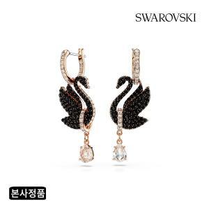 [스와로브스키](강남점)[본사정품/쇼핑백증정] Iconic Swan 블랙 드롭 귀걸이...