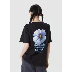 [엄브로](강남점) 남녀공용 플라워 아트웍 반팔 티셔츠 UP223CRS68BLK