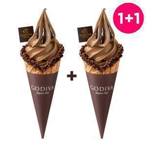 (고디바 1+1) 더블 초콜릿 소프트아이스크림 (와플콘)