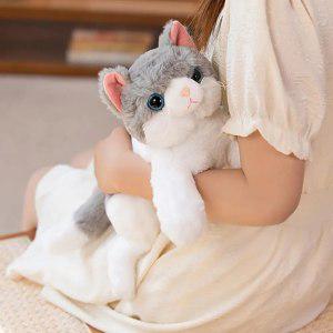 푸바오 판다 에버랜드 굿즈 선물 고양이 인형 3D 눈 자세 새끼 푹신한 플러시 동반 수면 베개 장식 봉제 장