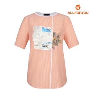 [올포유][올포유] 여성 줄무늬 반팔 티셔츠 ALTRK4321-301