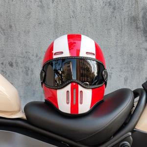 여름헬멧 바이크 방수백팩 헬멧 하드  ORZ 풀 페이스 레트로 헬멧 도쿄 스타일 Casco Moto 일본 TT 투명 바