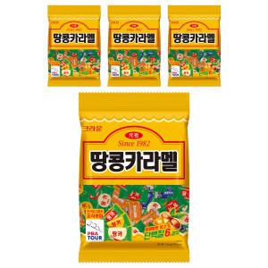 [소비기한 임박] 크라운 땅콩카라멜, 324g, 4개