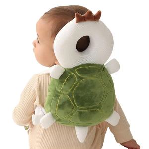 아기 머리 보호대 패드, 유아 머리 보호 베개, 조절식 충돌 방지 통기성 쿠션, 거북이 모양 배낭