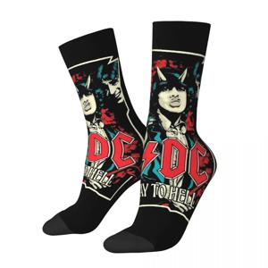 남성용 가장 유명한 호주 록 밴드 양말, 하라주쿠 AC-DC 품질 패턴 인쇄 양말, 캐주얼 선물, 미친 압축