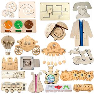 비지 보드 의류 동물 DIY 나무 액세서리, 조기 학습 장난감, 비지 보드 매칭 보드, 수제 퍼즐 교육 장난감