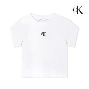 [Calvin Klein]캘빈클라인 CK 립 크롭 슬림핏 여성 반팔 티셔츠 J218337-YAF