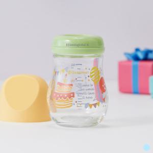 더블하트 모유실감 아기 유아 유리젖병 파티160ml