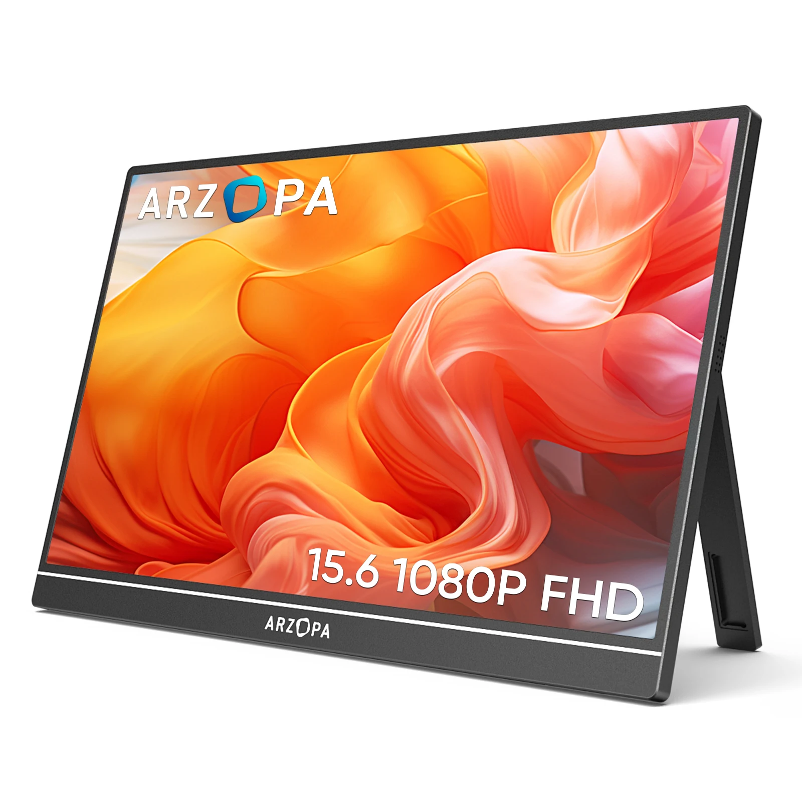 Arzopa 15.6'' 포터블 모니터 FHD 1080P IPS USB-C 미니 HDMI 외장형 세컨드 스크린(Mac 노트북 PC 안드로이드 스위치 엑스박스 PS4/5용)