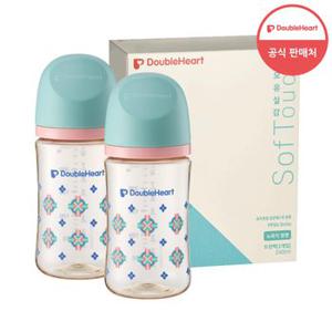 [더블하트]3세대 PPSU 헤리티지 트윈팩 240ml 젖병2개(노꼭지)