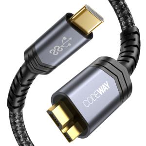 코드웨이 USB C타입 to 마이크로B 외장하드 케이블 (0.3m/1m)