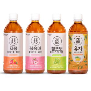 맥널티 아이스티 제로칼로리 음료 500ml 24개입 골라담기(복숭아/청포도/자몽/유자)