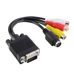 케이블 Vga to rca rtx vga tv s-video 3 pc 컴퓨터 av 어댑터