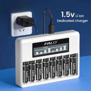 PALO 3400mWh 1.5V AA 리튬 이온 충전지 배터리 셀 +