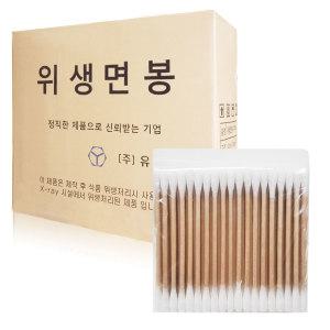 면봉 100P x 500개 일회용면봉 미용 고급 나무 위생 업소용 뷰티 메이크업