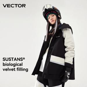 VECTOR 브랜드 남녀공용 겨울 스키 재킷, 따뜻한 방풍 방수 스키 슈트, 야외 스포츠 스노보드 코트, 스플라이싱 더블 플레이트