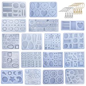 귀걸이 펜던트 실리콘 몰드 에폭시 수지 주얼리 만들기 몰드, 하트 나뭇잎 달 DIY 참 펜던트 몰드, 크리에이티브 주얼리 공예