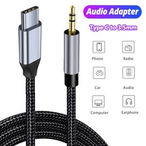 AUX 오디오 케이블 USB C에서 3.5mm 잭 AUX 코드 자동차 스피커 헤드폰 어댑터, 삼성 샤오미 화웨이용 범용 C타입 컨버터