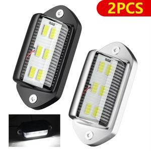 백색 LED 번호판 라이트, 12V 24V DC 방수 6-SMD 번호판 램프, 트럭 SUV 트레일러용 미등, 2 개