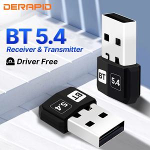 USB 블루투스 5.4 동글 어댑터, 무선 송신기, 리시버 오디오, 블루투스 어댑터, Win10/11 드라이버 무료