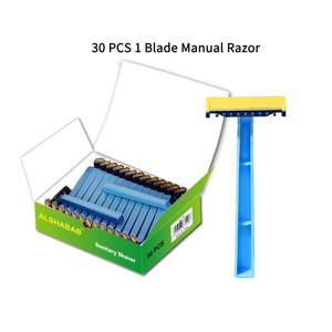 여성용 일회용 위생 수동 면도기, 페이스 다운 다리 팔 비키니용 빗 헤드가 있는 슈퍼 샤프 블레이드 1 개, 박스당 30 개