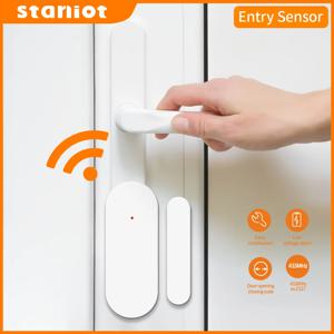 Staniot DS100 투야 알람 액세서리, 스마트 원격 제어, 무선 도어 및 창문 알람 센서, 도어 개폐 감지기, 433mhz