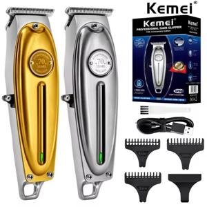 Kemei KM-1949 프로 전기 이발사 풀 메탈 전문 헤어 트리머, 남성용 수염 헤어 클리퍼, 마무리 헤어 커팅 머신