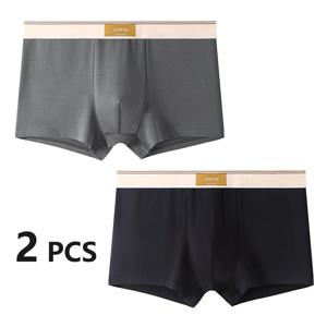 남성용 복서 코튼 반바지 언더팬츠 속옷, 블랙 그레이 2XL 3XL 4XL 스포츠 통기성 패션, 2 개