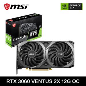 MSI GeForce RTX 3060 VENTUS 2X 12G OC 게이밍 그래픽 카드, 12GB GDDR6 192 비트 HDMI DP PCI-E 4.0 8 핀 데스크탑 풀 뉴 비디오 카드