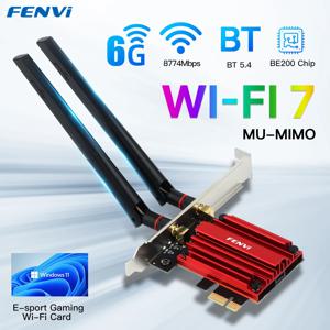 FENVI PCIE 와이파이 어댑터, 블루투스 5.4, 트라이 밴드, 2.4G, 5G, 6GHz, 8774Mbps, BE200NGW, 무선 네트워크 어댑터, Win10, 11, 7 BE200