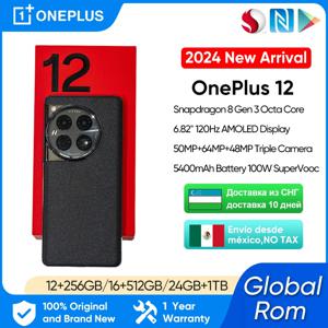 2023 오리지널 OnePlus 12 글로벌 롬, 스냅드래곤 8 Gen 3, 6.82 인치 AMOLED 디스플레이 화면, 50MP 5400mAh 배터리, 100W SuperVoc, 신제품