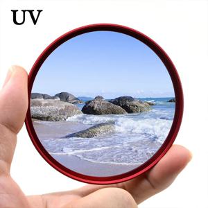 레드 프레임 UV 필터 렌즈 보호대, 후지 소니 캐논용 사진 액세서리, 49mm, 52mm, 55mm, 58mm, 62mm, 67mm, 72mm, 77mm