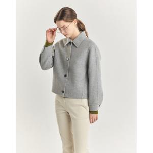 헤지스 여성 24FW SOFT CASHMERE 핸드메이드 캐시미어20 숏기장 코트 라이트그레이 HSCO4D903G1