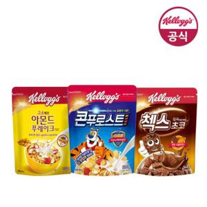 켈로그 콘푸로스트300g + 아몬드푸레이크300g + 첵스초코340g