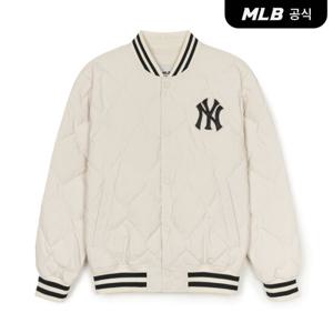 [MLB] 바시티 다이아 퀼팅 립 경량 숏패딩 NY (D.Cream)