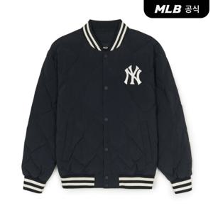 [MLB] 바시티 다이아 퀼팅 립 경량 숏패딩 NY (Black)