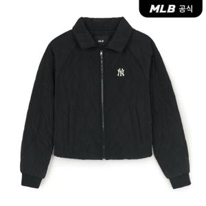 [MLB] 여성 세로 물결퀼팅 패딩자켓 NY (Black)